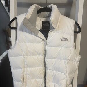 white north face vest puffer 700 size s